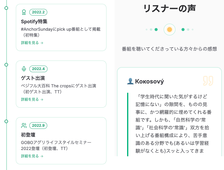 番組の歩みを、サイトに刻む。